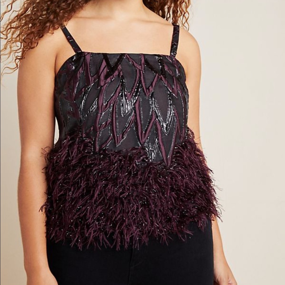 Anthropologie fringe textured cami